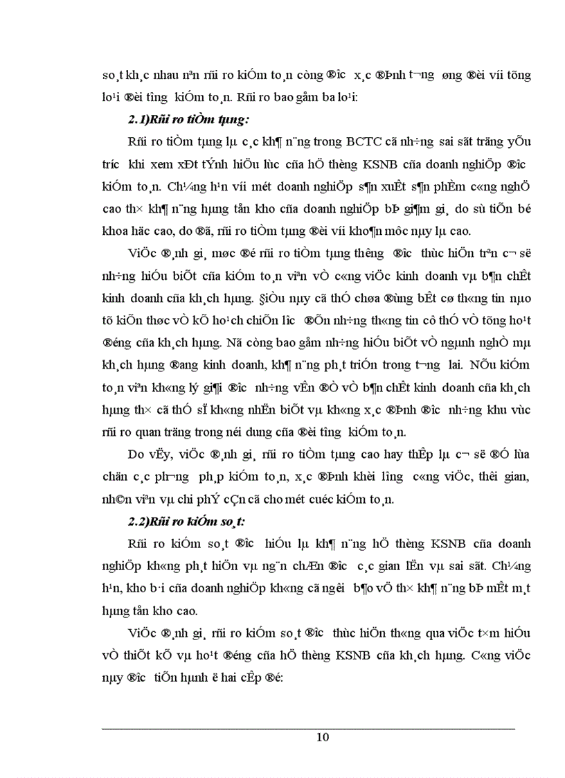 image for page Hoàn thiện quy trình đánh giá trọng yếu và rủi ro trong giai đoạn lập kế hoạch kiểm toán BCTC tại Công ty Kiểm toán Việt Nam 1