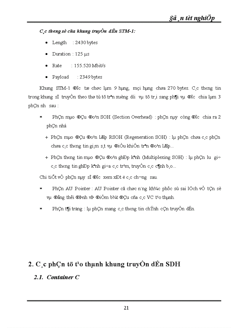 image for page Kỹ thuật truyền dẫn đồng bộ SDH ứng dụng kỹ thuật truyền dẫn SDH vào mạng cáp quang Hà Nội 1