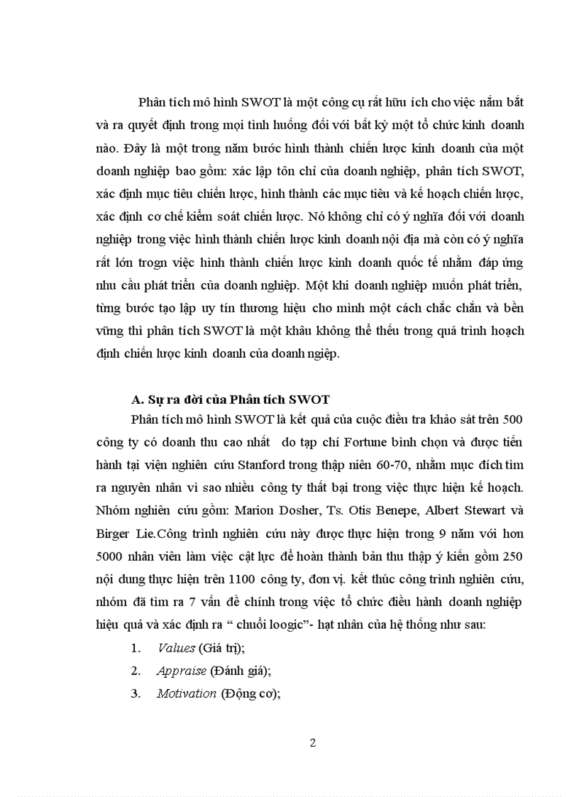 image for page Sử dụng Phân tích SWOT đối với VIETTEL