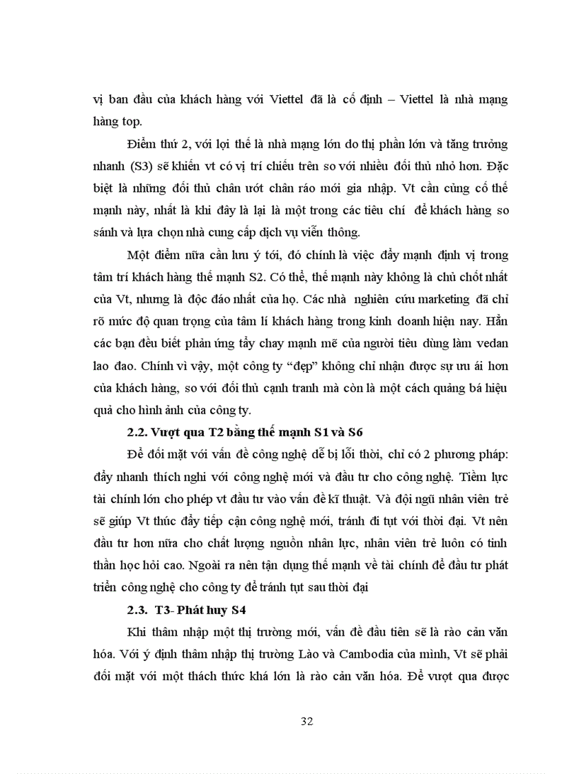 image for page Sử dụng Phân tích SWOT đối với VIETTEL