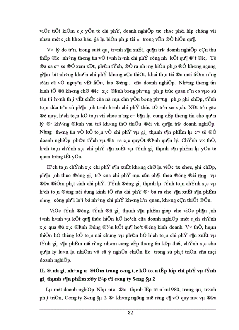 image for page Tổ chức hạch toán chi phí sản xuất và tính giá thành sản phẩm tại Công ty xây dựng Sông Đà II 1