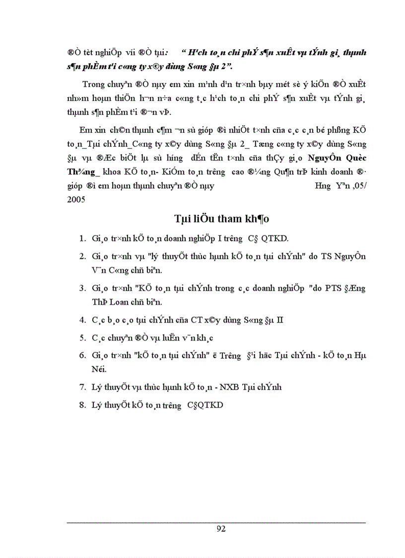 image for page Tổ chức hạch toán chi phí sản xuất và tính giá thành sản phẩm tại Công ty xây dựng Sông Đà II 1