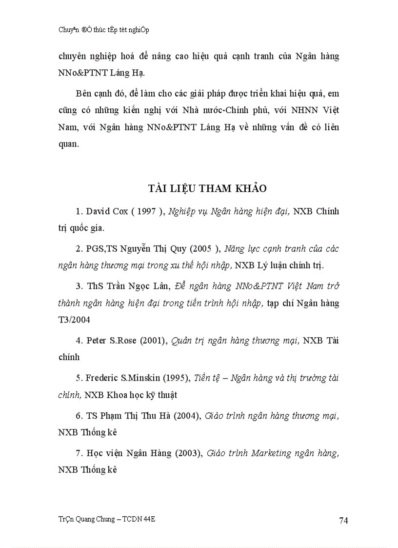 image for page Nâng cao hiệu quả cạnh tranh của Ngân hàng Nông nghiệp và Phát triển Nông thôn Láng Hạ