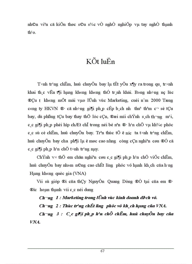 image for page Các giải pháp hạn chế vệc chậm huỷ chuyến bay nhằm nâng cao chất lượng phục vụ hành khách của hàng không quốc gia Việt Nam Airlines
