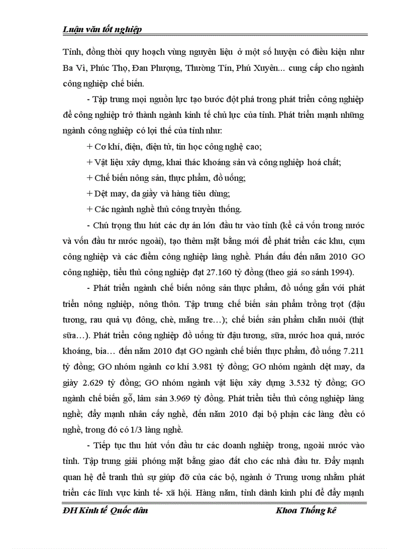 image for page Vận dụng một số phương pháp thống kê để phân tích tình hình phát triển công nghiệp trên địa bàn Hà Tây thời kỳ 2000 2005 và dự đoán đến năm 2007
