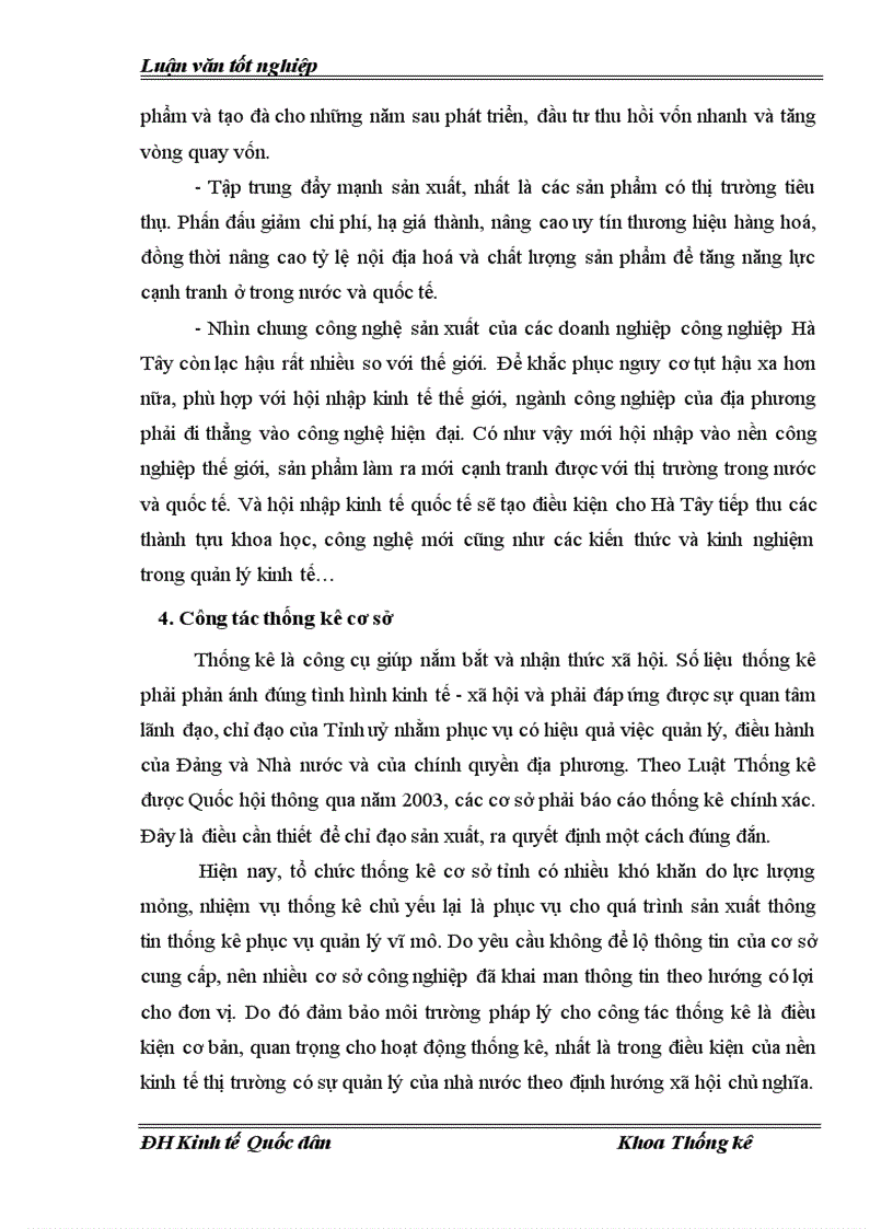 image for page Vận dụng một số phương pháp thống kê để phân tích tình hình phát triển công nghiệp trên địa bàn Hà Tây thời kỳ 2000 2005 và dự đoán đến năm 2007