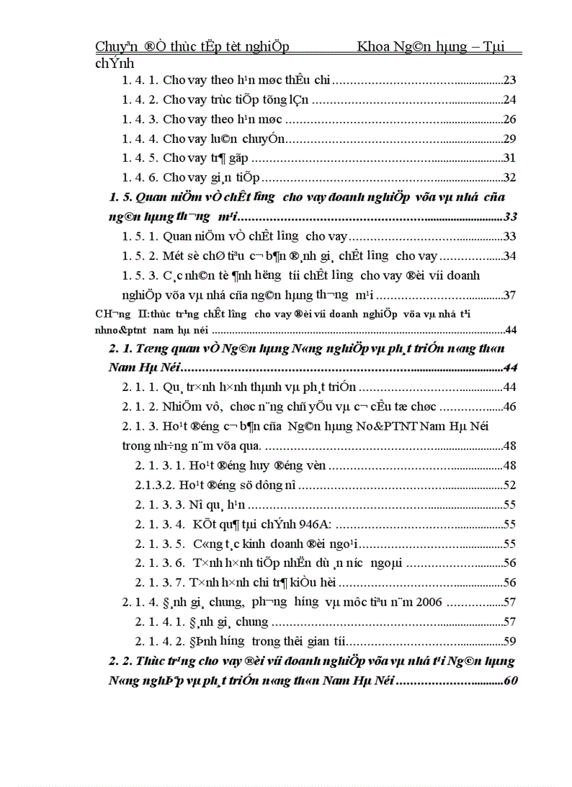 image for page Nâng cao chât lượng cho vay đối với doanh nghiệp vừa và nhỏ tại ngân hàng nông nghiệp và phát triển nông thôn Nam Hà Nội 1