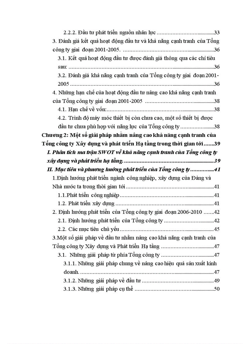 image for page Một số giải pháp về đầu tư nhằm nâng cao khả năng cạnh tranh của Tổng công ty Xây dựng và Phát triển hạ tầng 1