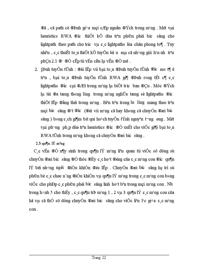 image for page Phân loại và ứng dụng bài toán RWA trong phân bổ và quản lý lightpath