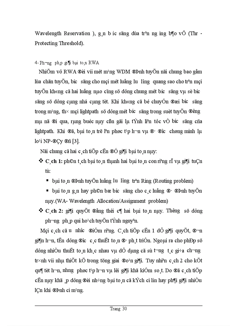 image for page Phân loại và ứng dụng bài toán RWA trong phân bổ và quản lý lightpath