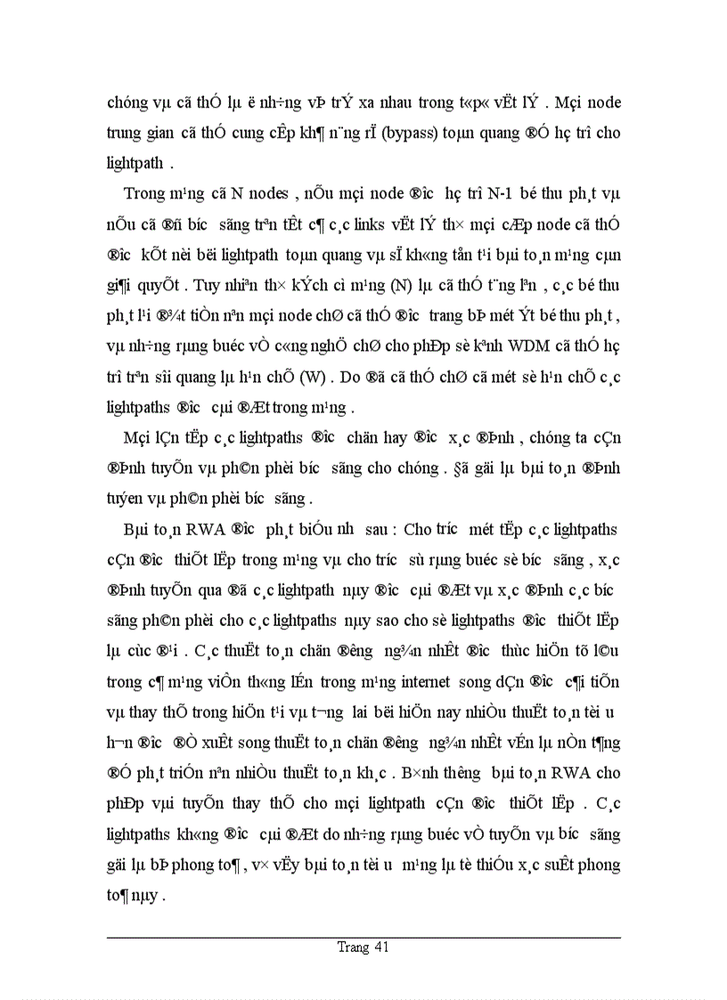 image for page Phân loại và ứng dụng bài toán RWA trong phân bổ và quản lý lightpath