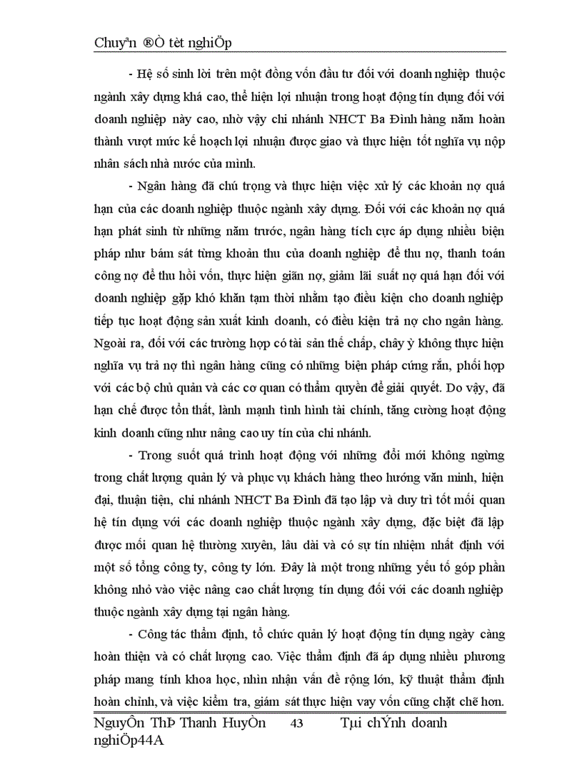 image for page Nâng cao chất lượng tín dụng đối với doanh nghiệp thuộc ngành xây dựng tại chi nhánh NHCT Ba Đình