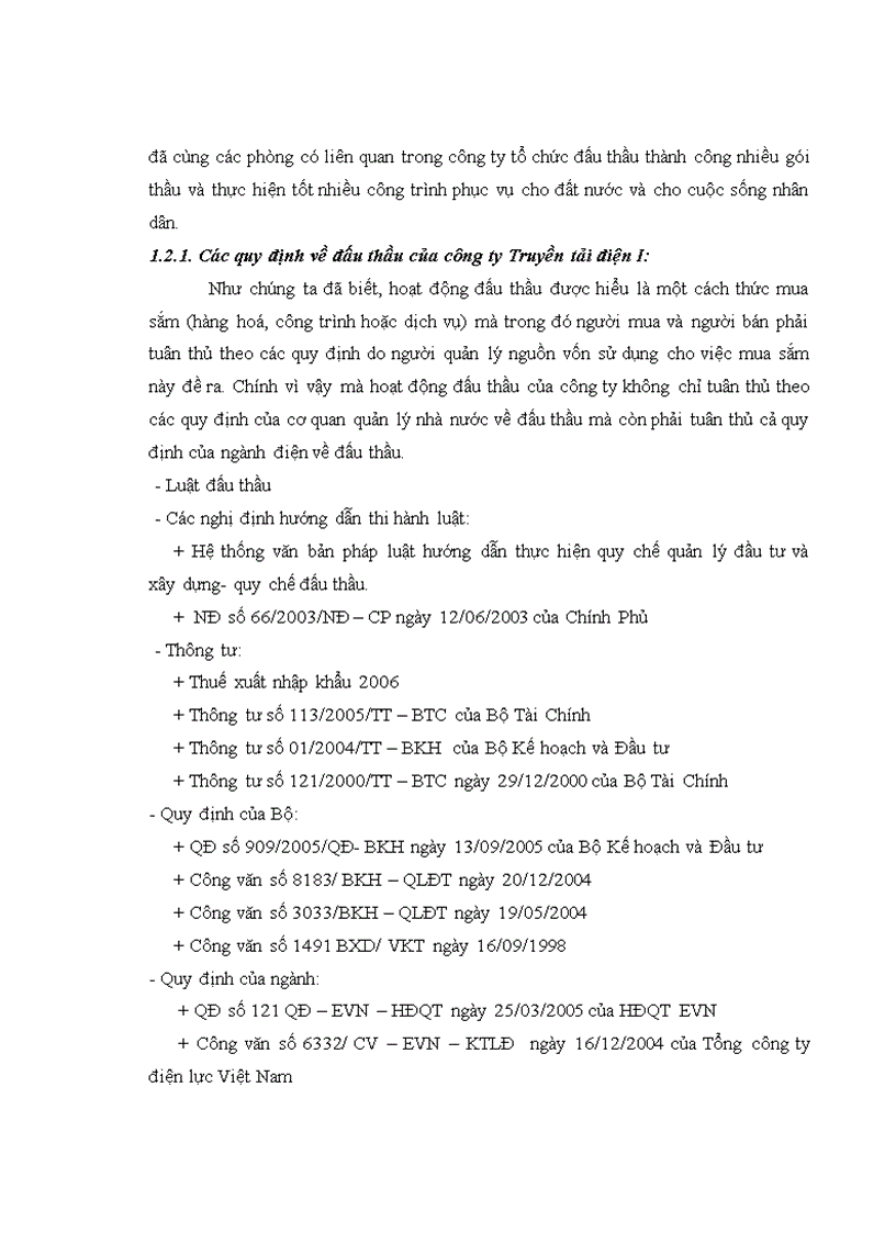 image for page Thực trạng và giải pháp nâng cao hiệu quả công tác tổ chức đấu thầu tại công ty Truyền tải điện I 1