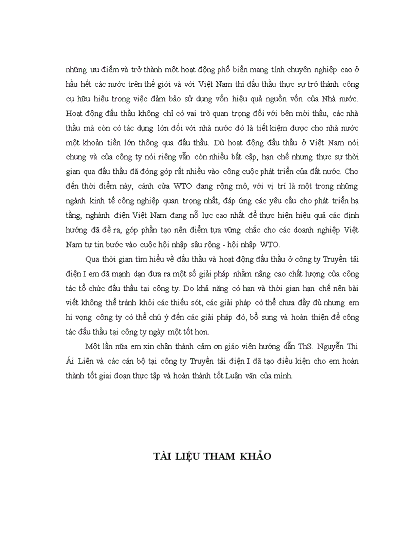 image for page Thực trạng và giải pháp nâng cao hiệu quả công tác tổ chức đấu thầu tại công ty Truyền tải điện I 1