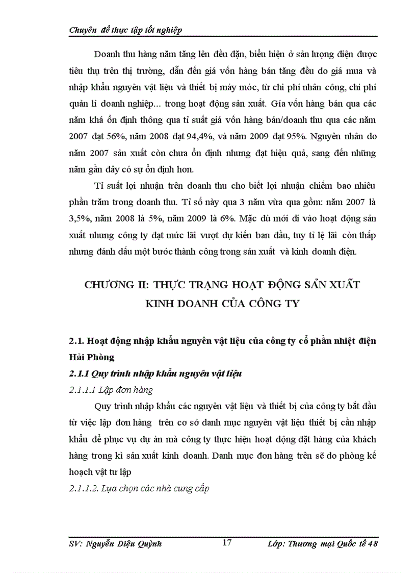 image for page Hoạt động nhập khẩu cuả nguyên vật liệu và thiết bị phục vụ sản xuất của cụng ty cổ phần Nhiệt điện Hải Phũng