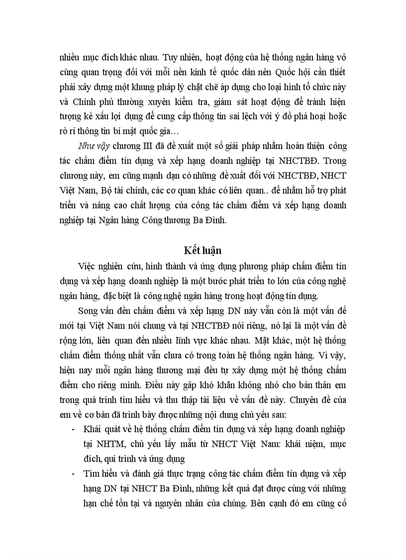 image for page Một số giải pháp hoàn thiện công tác chấm điểm tín dụng và xếp hạng doanh nghiệp tại Chi nhánh Ngân hàng Công thương khu vực Ba Đình