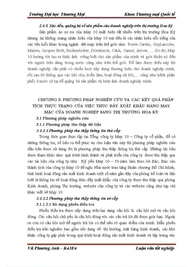 image for page Giải pháp đẩy mạnh xuất khẩu mặt hàng áo sơ mi của Tổng công ty May 10 Công ty cổ phần sang thị trường Hoa Kỳ 1