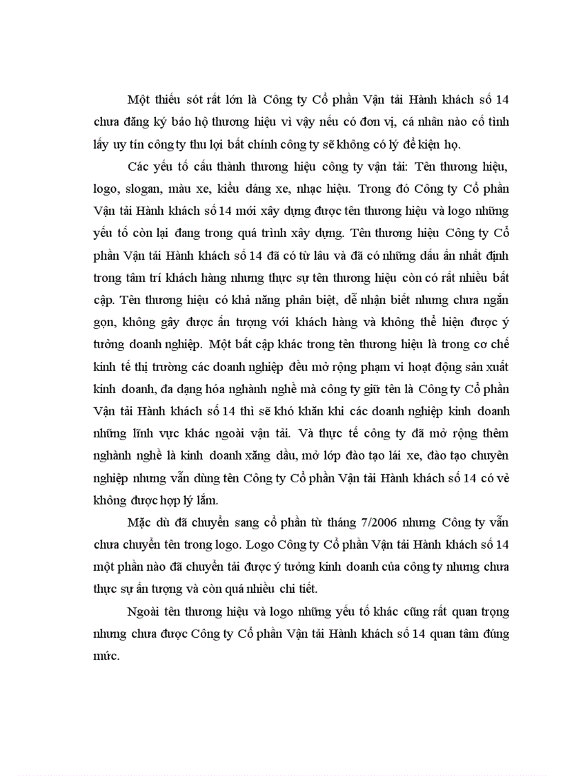 image for page Hoàn thiện và quản lý thương hiệu Công ty Cổ phần Vận tải Hành khách số 14