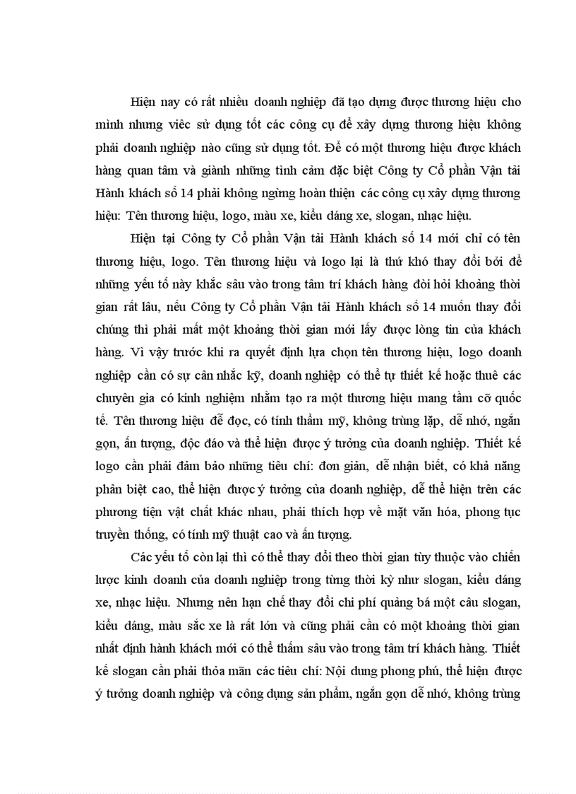 image for page Hoàn thiện và quản lý thương hiệu Công ty Cổ phần Vận tải Hành khách số 14