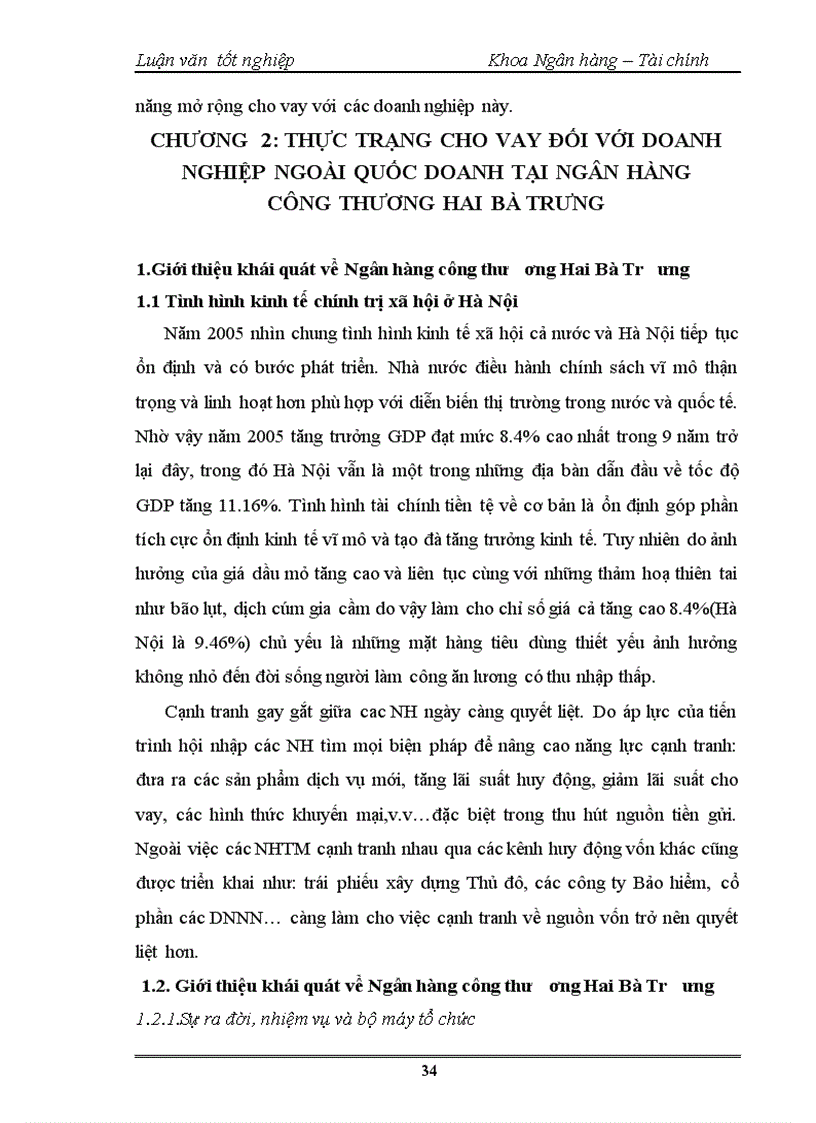 image for page Mở rộng hoạt động cho vay đối với doanh nghiệp ngoài quốc doanh tại chi nhánh ngân hàng công thương Hai Bà Trưng