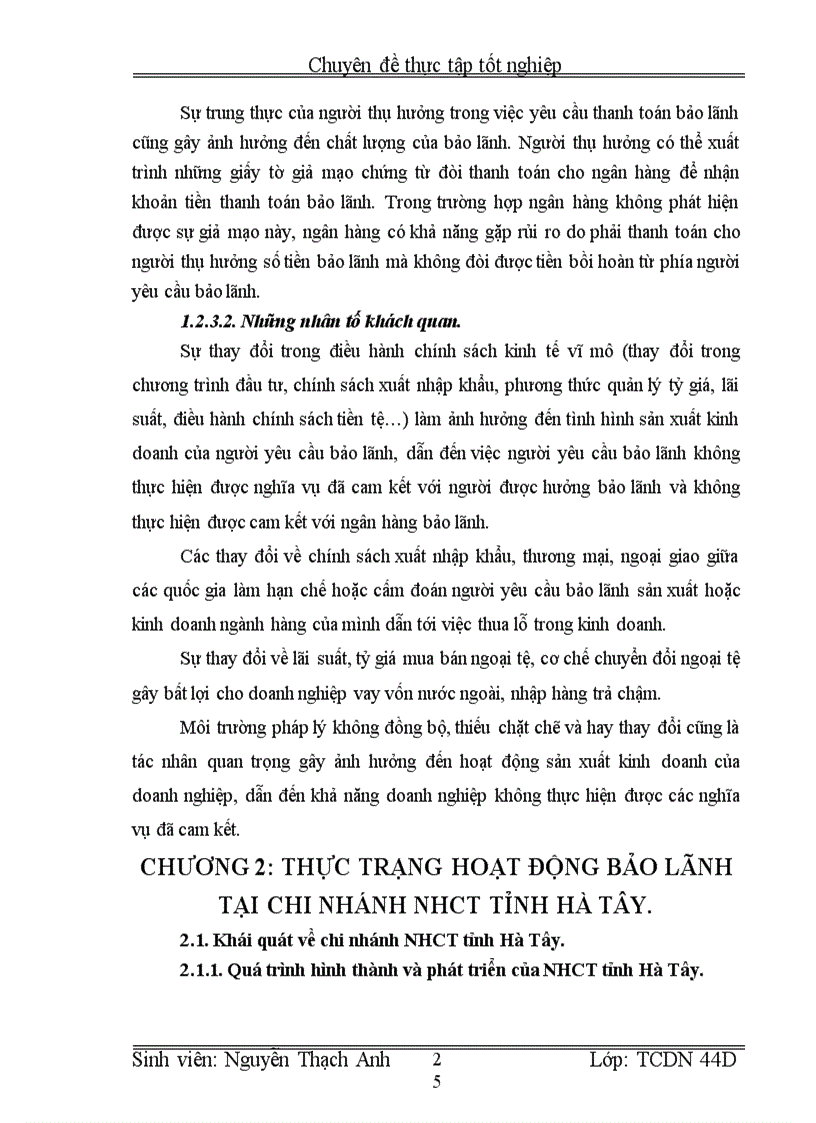 image for page Giải pháp nâng cao chất lượng hoạt động bảo lãnh tại chi nhánh NHCT tỉnh Hà Tây