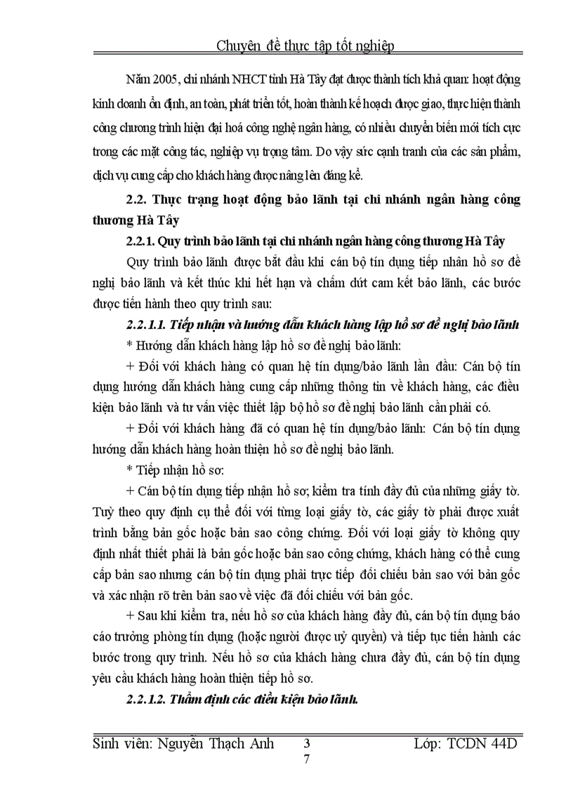 image for page Giải pháp nâng cao chất lượng hoạt động bảo lãnh tại chi nhánh NHCT tỉnh Hà Tây