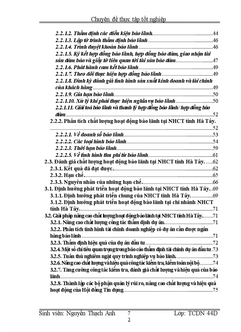 image for page Giải pháp nâng cao chất lượng hoạt động bảo lãnh tại chi nhánh NHCT tỉnh Hà Tây