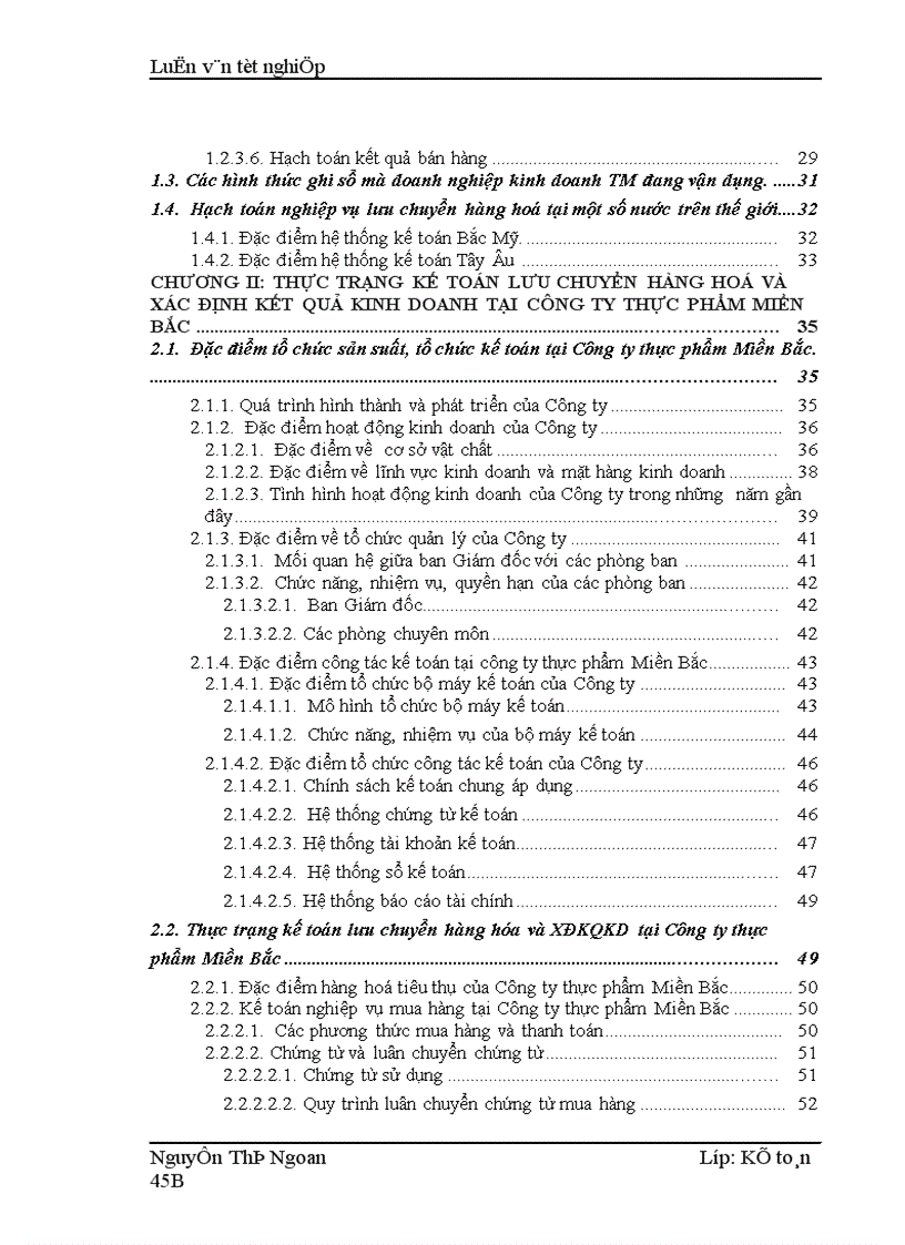 image for page Hoàn thiện kế toán lưu chuyển hàng hoá và xác định kết quả kinh doanh tại Công ty thực phẩm Miền Bắc 1