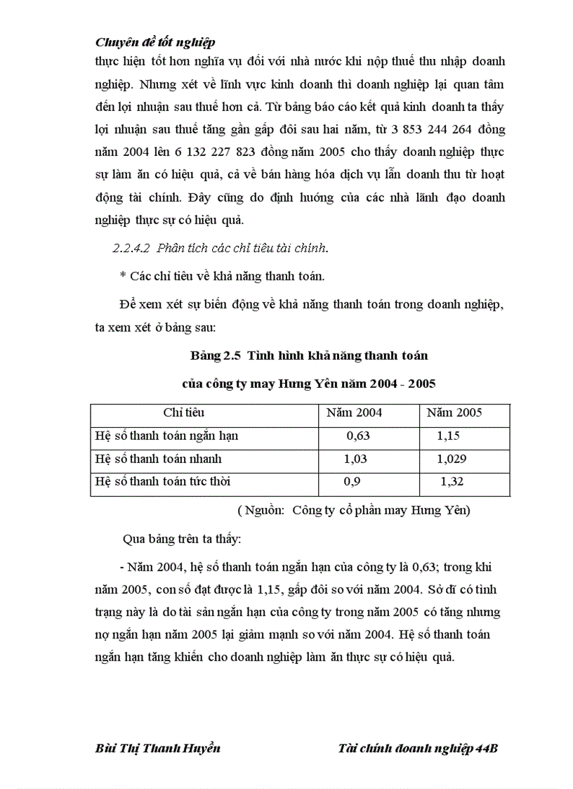 image for page Nâng cao hiệu quả khả năng phân tích tài chính tại công ty cổ phần may Hưng Yên