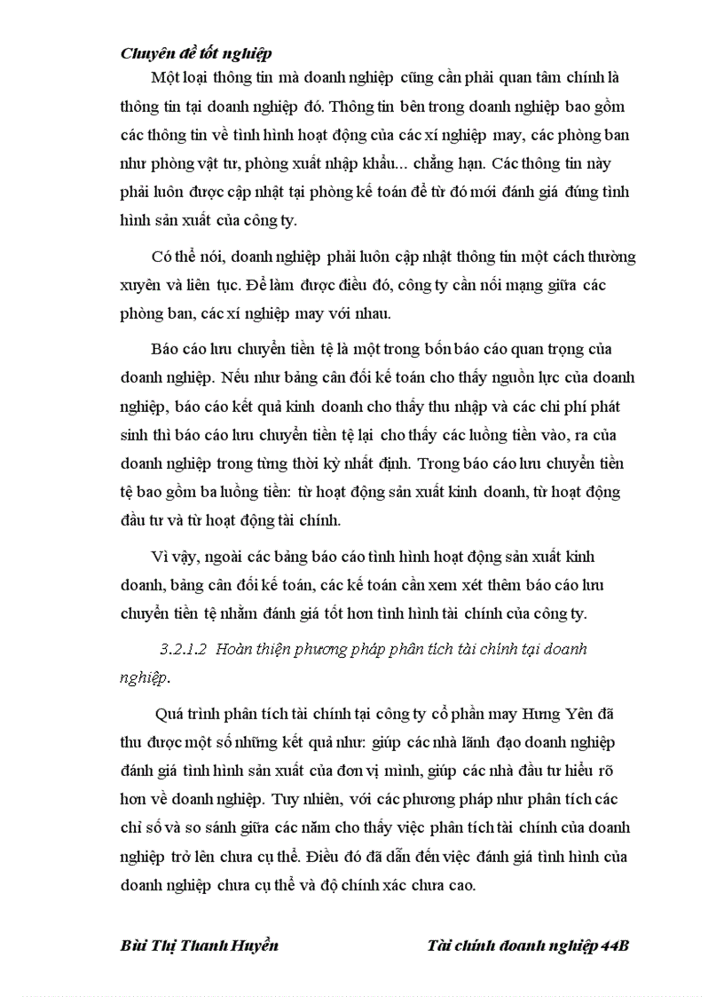 image for page Nâng cao hiệu quả khả năng phân tích tài chính tại công ty cổ phần may Hưng Yên