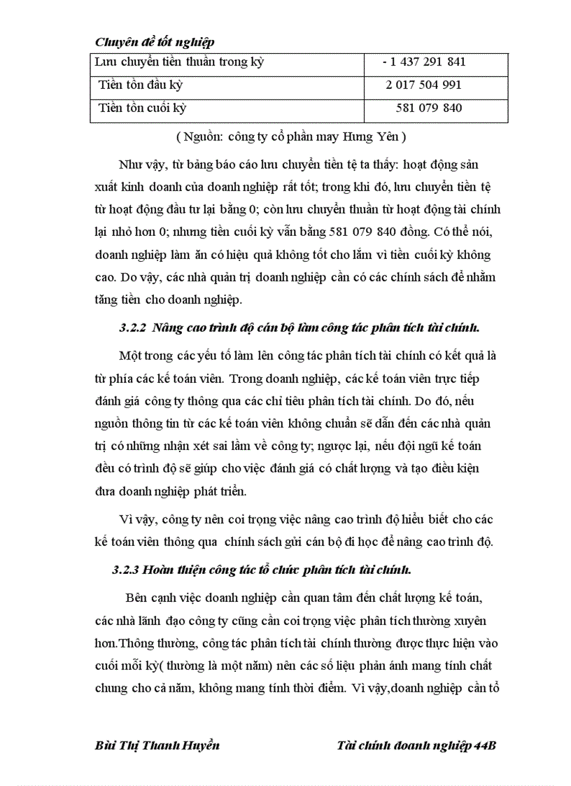 image for page Nâng cao hiệu quả khả năng phân tích tài chính tại công ty cổ phần may Hưng Yên