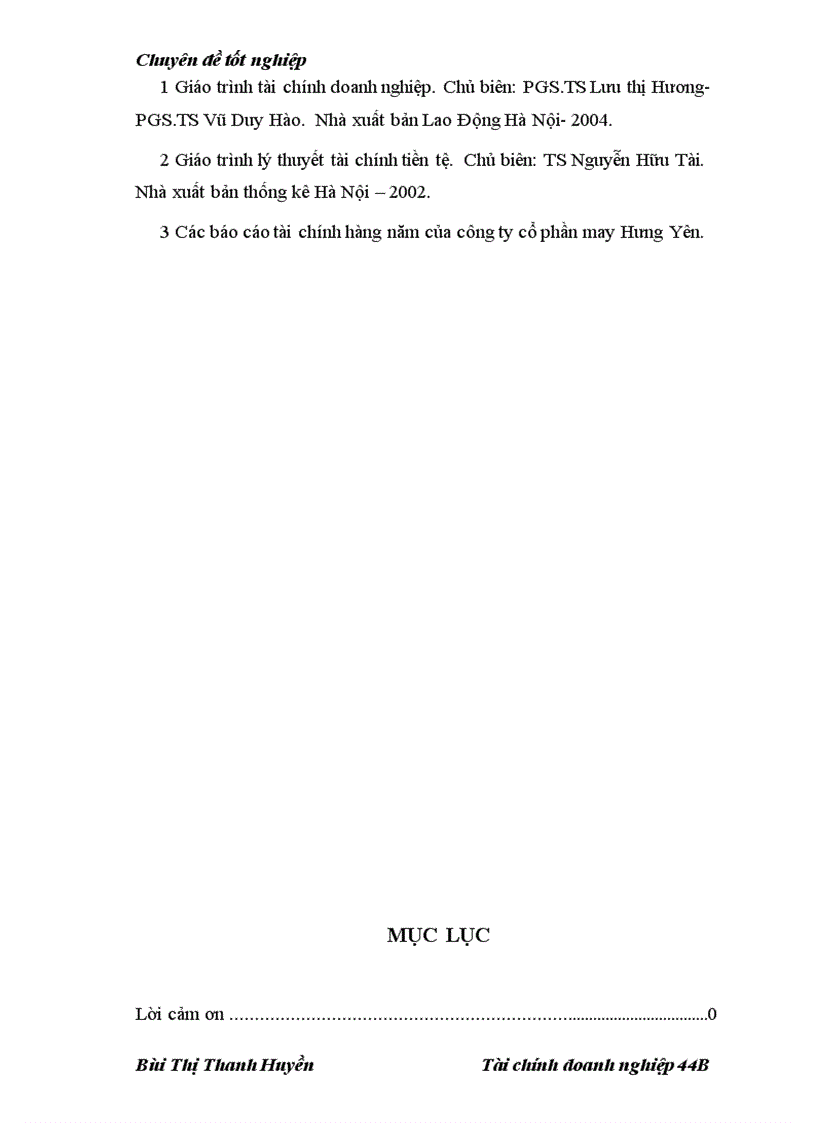 image for page Nâng cao hiệu quả khả năng phân tích tài chính tại công ty cổ phần may Hưng Yên