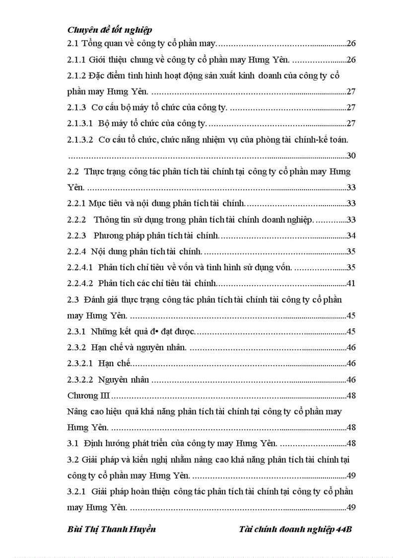 image for page Nâng cao hiệu quả khả năng phân tích tài chính tại công ty cổ phần may Hưng Yên