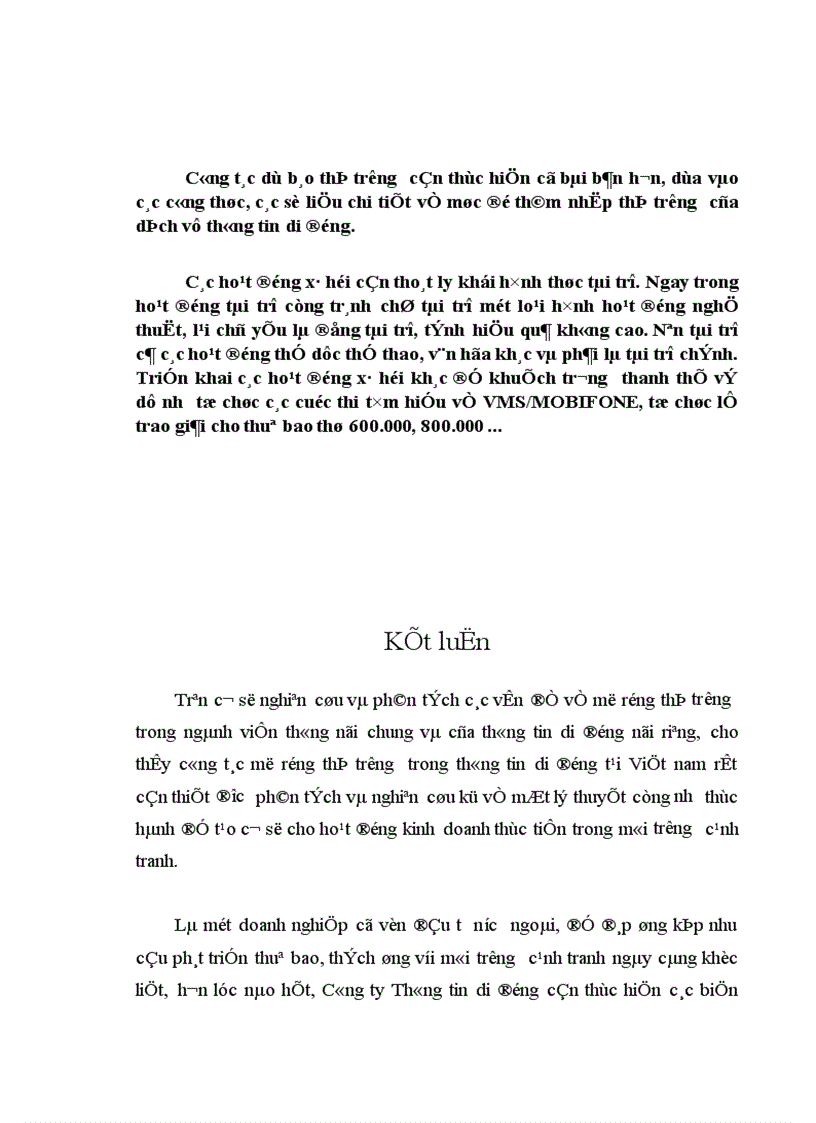 image for page Biện pháp mở rộng và phát triển thị trường dịch vụ thông tin di động ở Công ty thông tin di động