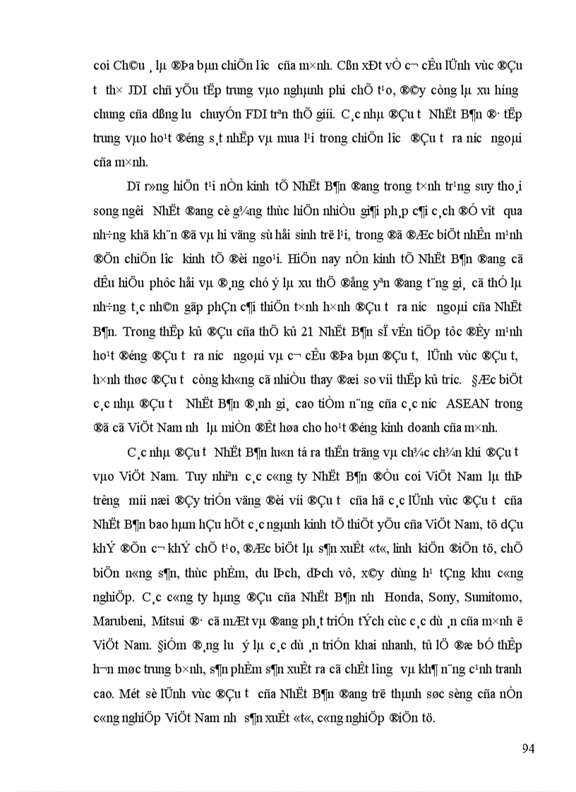 image for page Tình hình đầu tư trực tiếp ra nước ngoài của Nhật Bản trong thập kỷ 90 và một số giải pháp nhằm tăng cường thu hút đầu tư của Nhật Bản vào Việt Nam 1