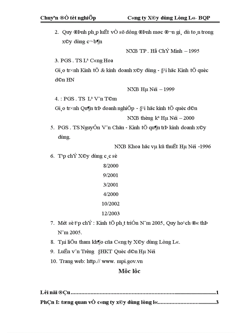 image for page Một số giải pháp nhằm hoàn thiện công tác lập giá dự thầu tại Công ty xây dựng Lũng Lô