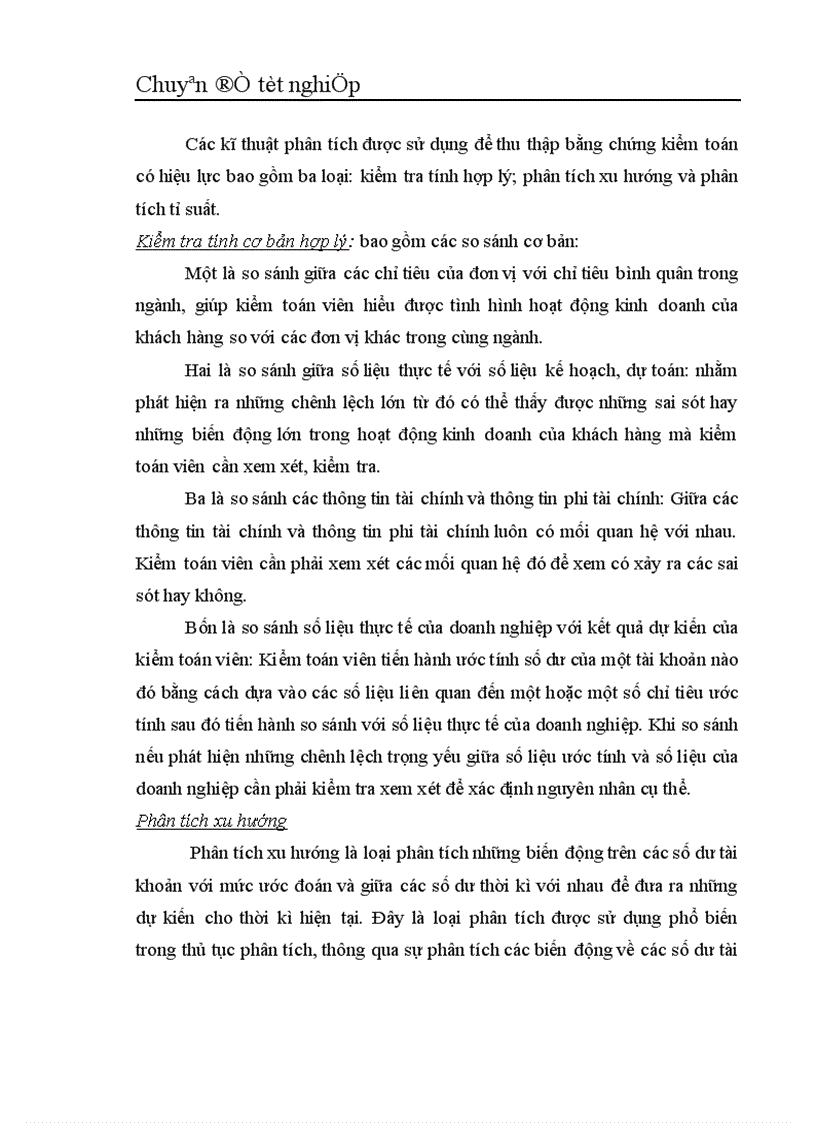 image for page Vận dụng thủ tục phân tích trong quy trình kiểm toán Báo cáo Tài chính tại Công ty Kiểm toán và Kế toán Hà Nội 1
