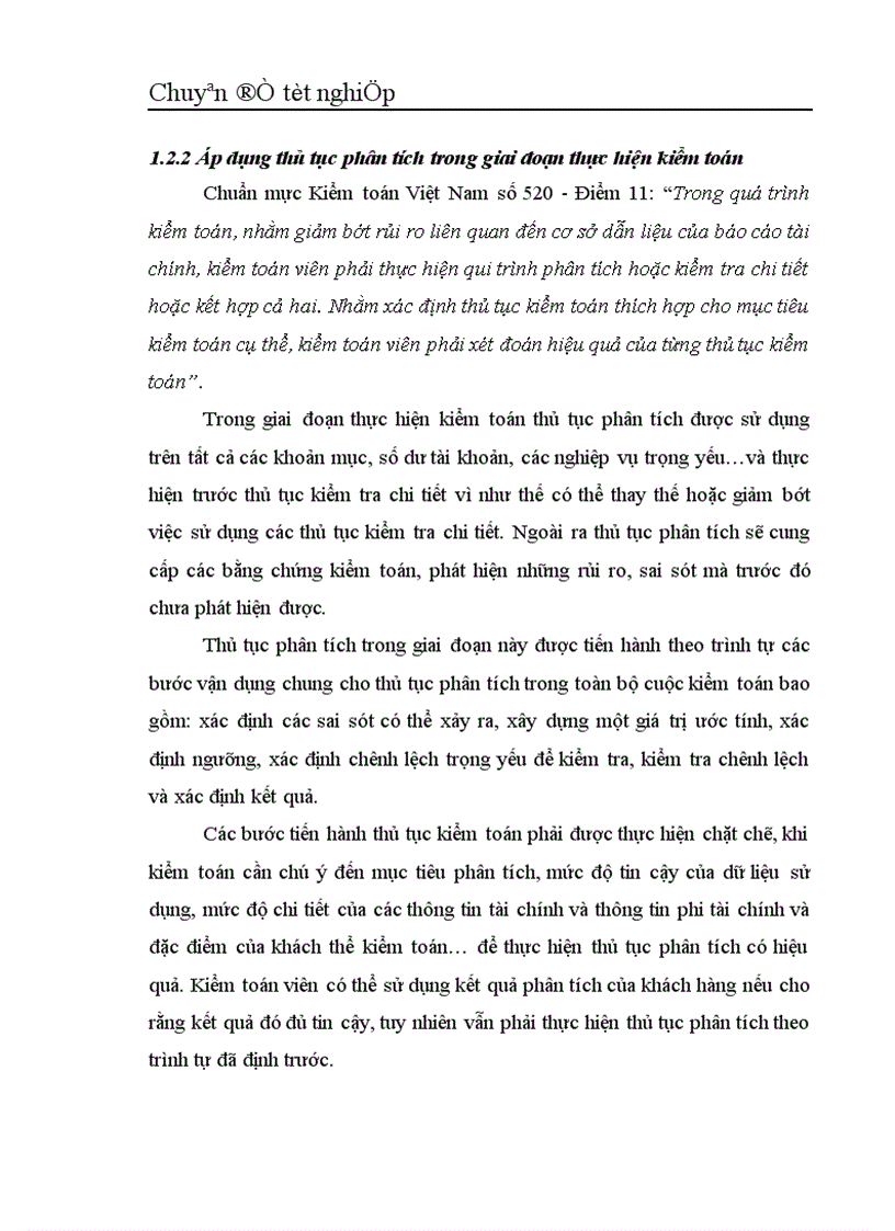 image for page Vận dụng thủ tục phân tích trong quy trình kiểm toán Báo cáo Tài chính tại Công ty Kiểm toán và Kế toán Hà Nội 1