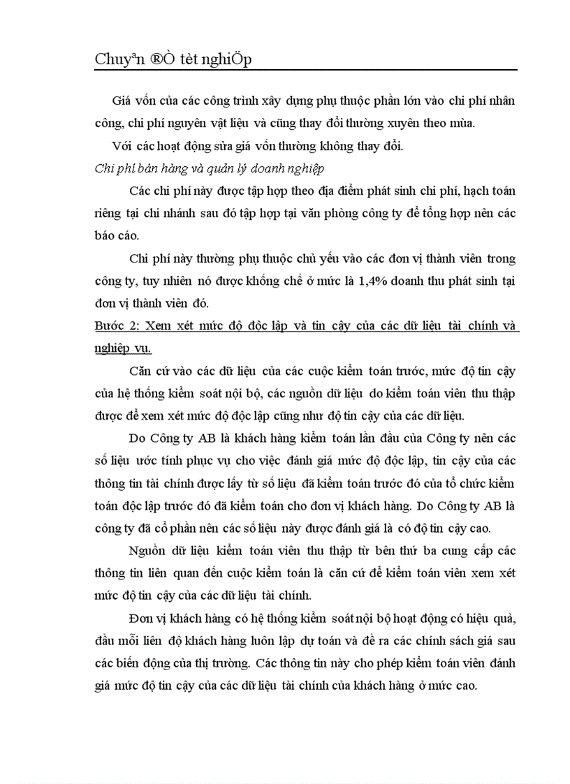 image for page Vận dụng thủ tục phân tích trong quy trình kiểm toán Báo cáo Tài chính tại Công ty Kiểm toán và Kế toán Hà Nội 1