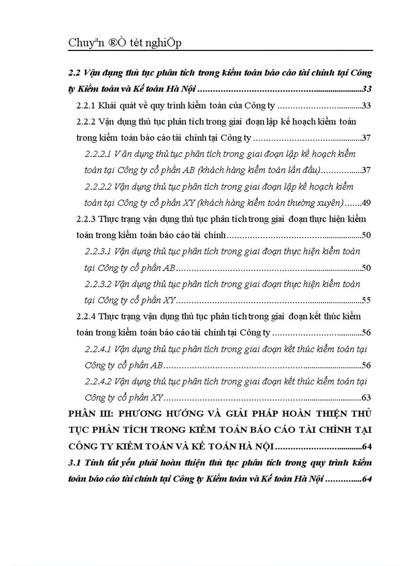 image for page Vận dụng thủ tục phân tích trong quy trình kiểm toán Báo cáo Tài chính tại Công ty Kiểm toán và Kế toán Hà Nội 1