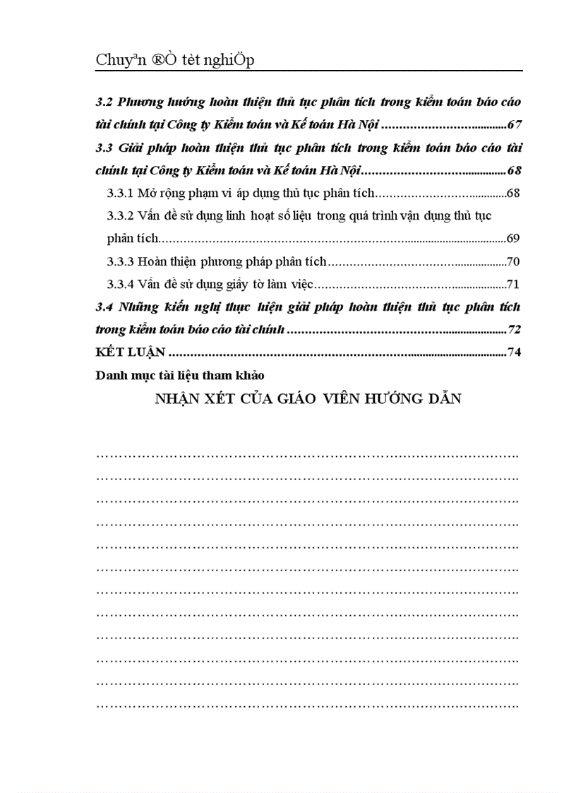 image for page Vận dụng thủ tục phân tích trong quy trình kiểm toán Báo cáo Tài chính tại Công ty Kiểm toán và Kế toán Hà Nội 1