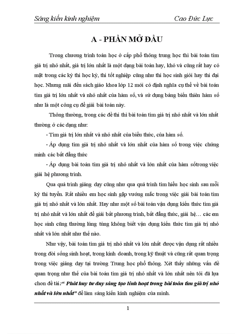 image for page Phát huy tư duy sáng tạo linh hoạt trong bài toán tìm giá trị nhỏ nhất và lớn nhất