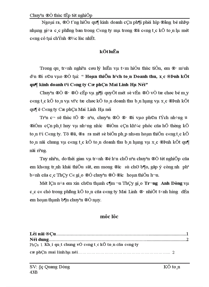 image for page Hoàn thiện hạch toán Doanh thu xác định kết quả kinh doanh tại Công ty Cổ phần Mai Linh Hà Nội