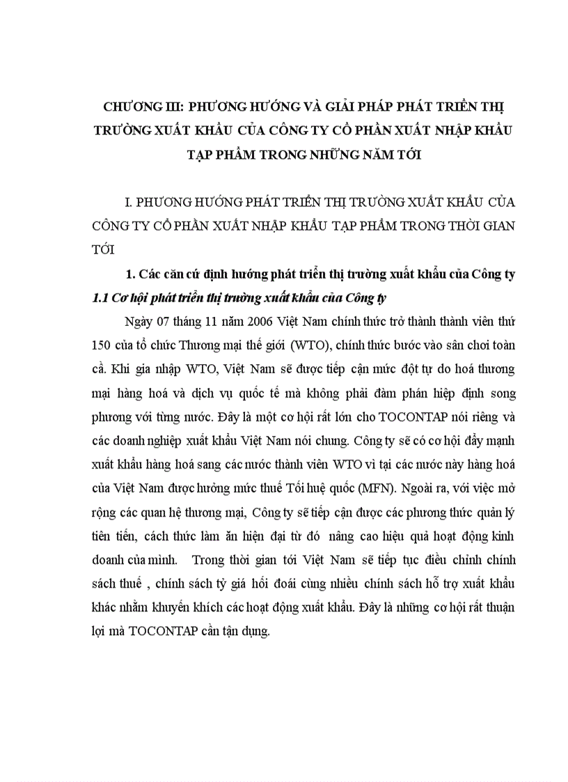 image for page Phương hướng và giải pháp phát triển thị trường xuất khẩu của Công ty cổ phần Xuất nhập khẩu Tạp phẩm