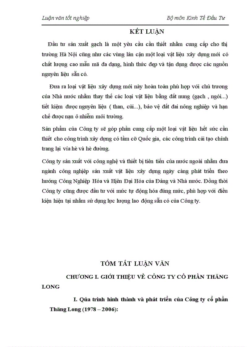 image for page Thực trạng và giải pháp nâng cao hiệu quả hoạt động đầu tư sản xuất gạch bê tông ở Công ty cổ phần Thăng Long 1