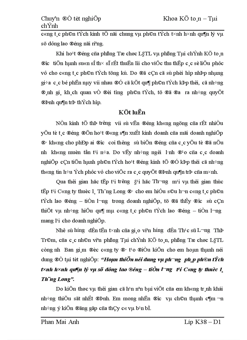 image for page Hoàn thiện nội dung và phương pháp phân tích tình hình quản lý và sử dụng lao động tiền lương tại Công ty thuốc lá Thăng Long