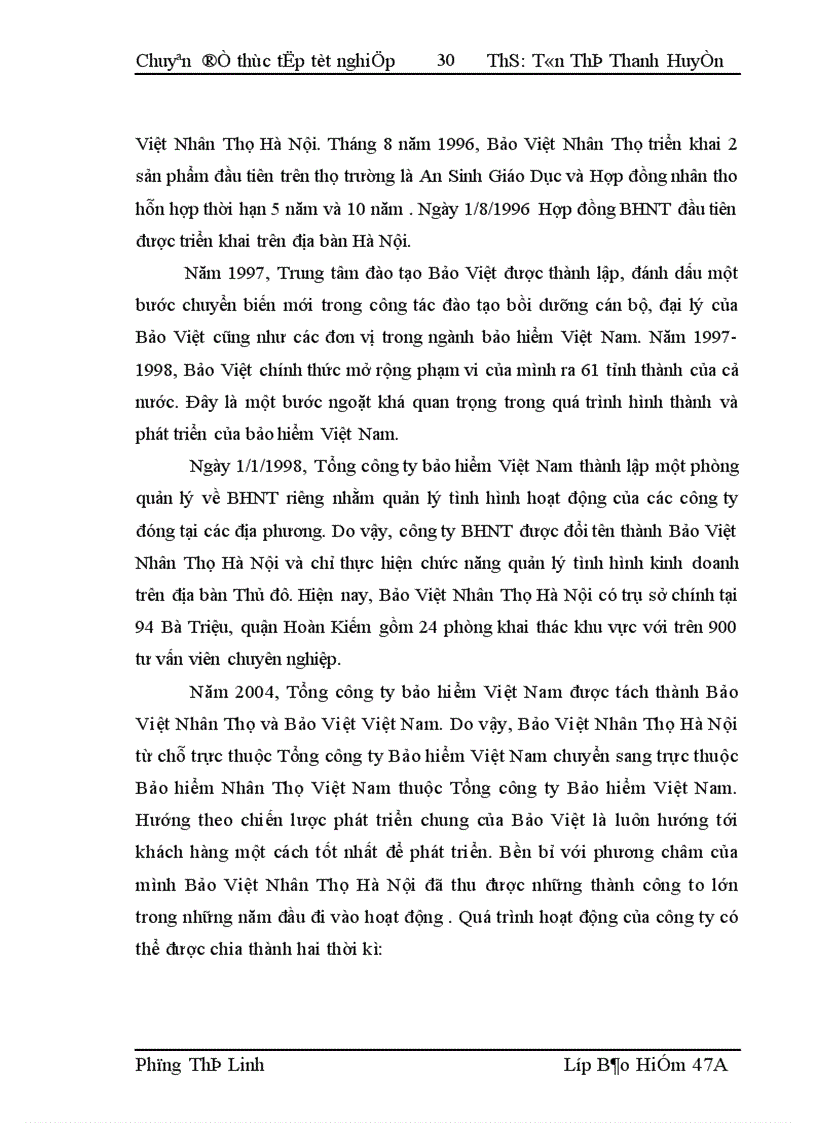 image for page Thực trạng công tác tuyển dụng và đào tạo đại lý tại Bảo Việt Nhân Thọ Hà Nội 1