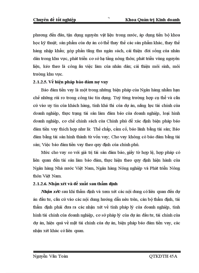 image for page Hoàn thiện hoạt động thẩm định dự án đối với doanh nghiệp của Ngân hàng Nông nghiệp và Phát triển Nông thôn huyện Bình Xuyên