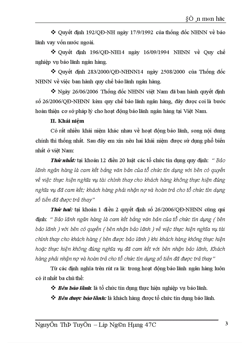 phát triển hoạt động bảo lãnh của các ngân hàng Thương mại Việt Nam 1