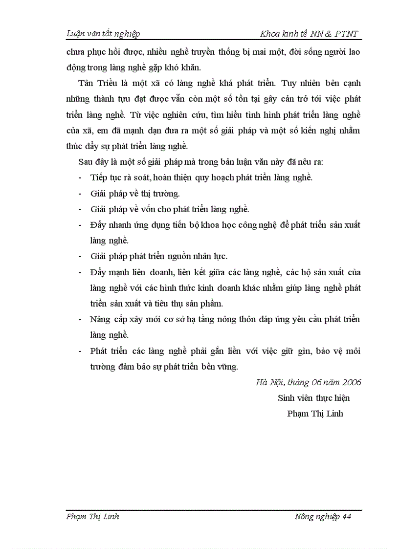 image for page Thực trạng và giải pháp chủ yếu phát triển làng nghề ở xã Tân Triều huyện Thanh Trì Hà Nội 1
